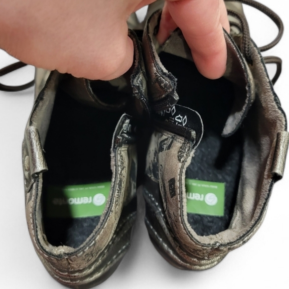 Remonte Servia Script Print Ankle Boots Gray Steampunk Womens Size 6 - Picture 11 of 17